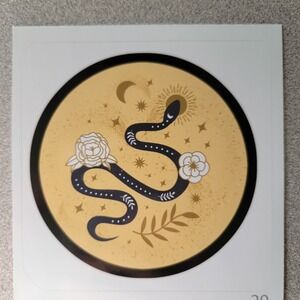 Snake Sticker Celestial Moon Stars Flowers Laptop Water Bottle Decal